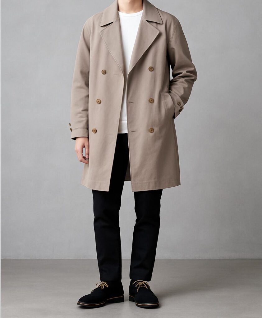 冬コーデ:コートとスウェットで上品にまとめる