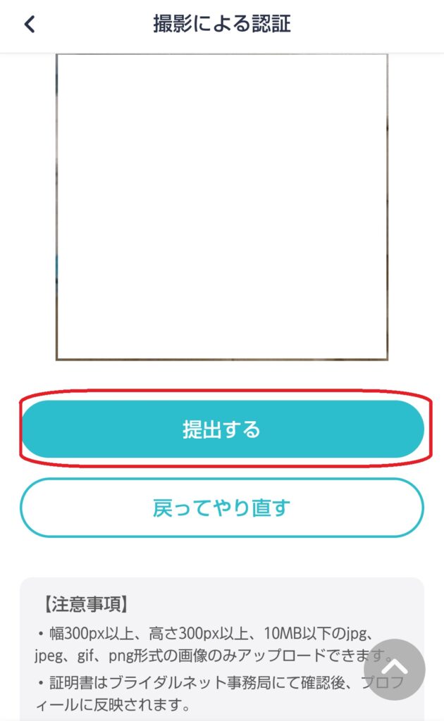 ステップ8
アップロード内容の最終確認画面で問題がないことを確認し、「提出する」をクリックします